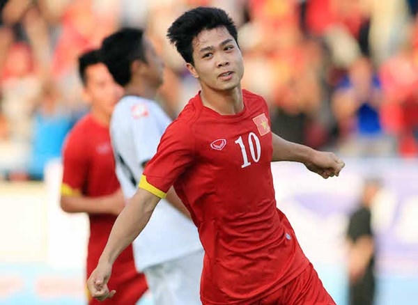 Hình ảnh Công Phượng trong màu áo Quốc gia.