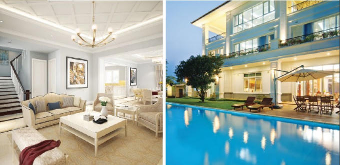 Diện tích đất: 223m2; diện tích xây dựng: 117,3m2; diện tích sàn xây dựng: 586,5m2.