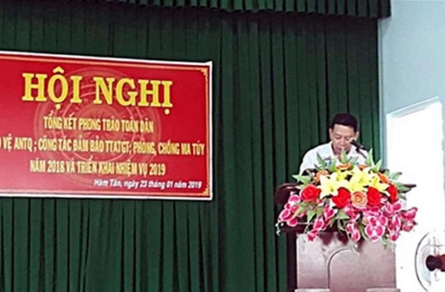 Kỷ luật cảnh cáo nguyên Chủ tịch UBND huyện Hàm Tân