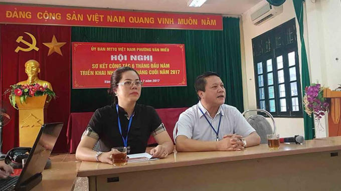Lãnh đạo phường Văn Miếu và lãnh đạo Sở Tư Pháp Hà Nội thông tin về sự việc.