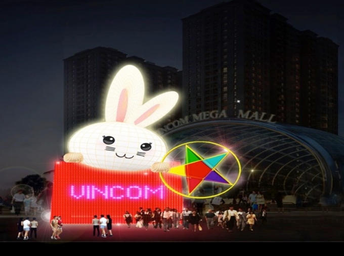 Phối cảnh Đèn lồng thỏ Vọng Nguyệt đạt kỷ lục Việt Nam.