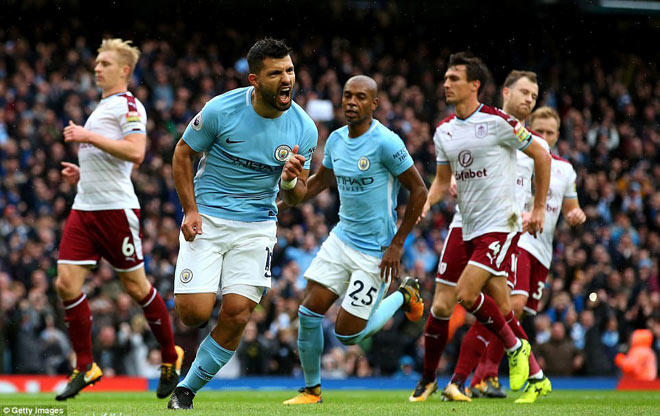 Aguero thi đấu tỏa sáng với 2 bàn thắng của mình. (Ảnh: Getl Images)