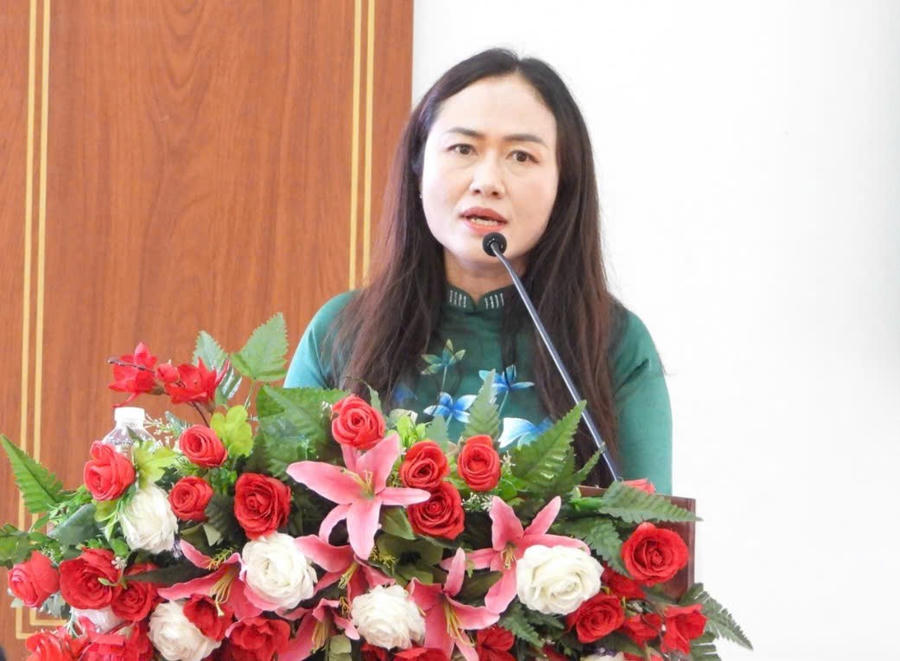 Bà Ngô Thị Minh Trinh- Phó Chủ tịch UBND huyện Krông Păc phát biểu. Ảnh: T.H