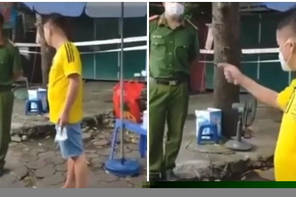 Hình ảnh đối tượng lăng mạ tổ công tác phòng chống dịch (ảnh cắt từ clip).