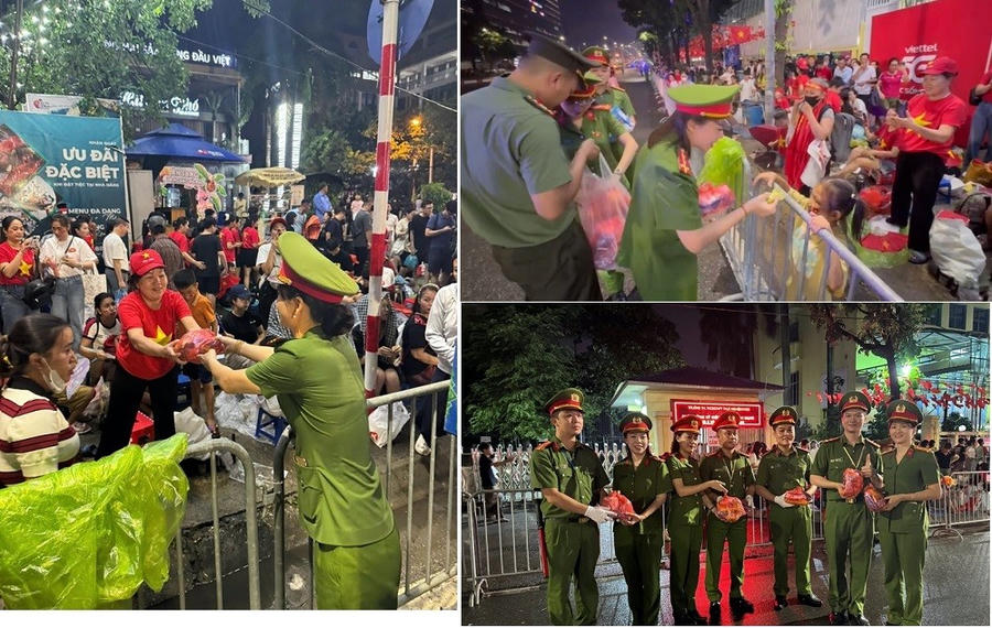 Những phần quà nhỏ được Công an phường Việt Hưng trao đến tay người dân. (Ảnh: Công an TP Hà Nội)