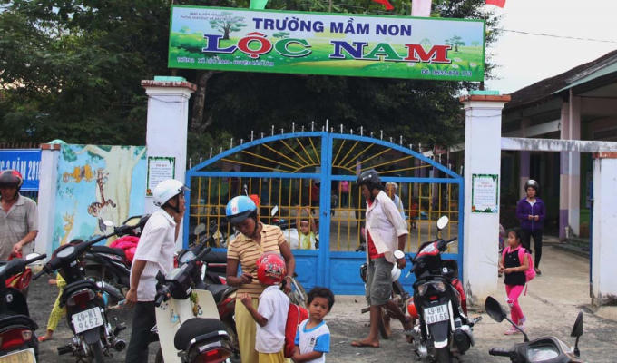 Trường Mầm non xã Lộc Nam, huyện Bảo Lâm – một trong những trường có giáo viên bị yêu cầu truy thu tiền trợ cấp.