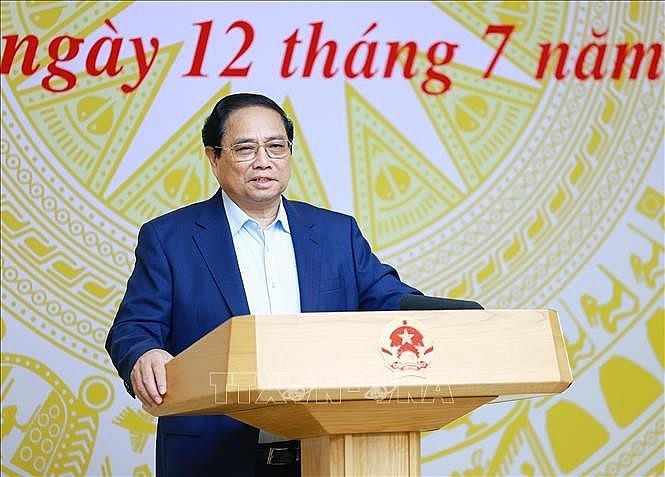 Thủ tướng Phạm Minh Chính, Chủ tịch Hội đồng Thi đua-Khen thưởng Trung ương chủ trì Phiên họp lần thứ 8 của Hội đồng. Ảnh: Dương Giang/TTXVN