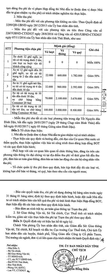 BOT Kiến Xương (Th&aacute;i B&igrave;nh) bị tố thu ph&iacute; tr&aacute;i quy định, tiền v&agrave;o t&uacute;i ai?