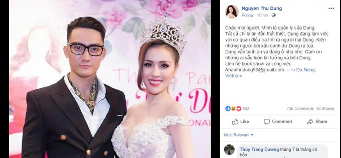 Chia sẻ trên trang Facebook Nguyen Thu Dung.