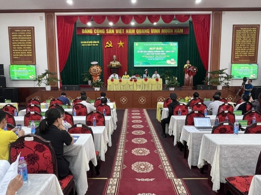 Quang cảnh buổi họp báo Lễ hội sầu riêng Krông Pắk lần 2. Ảnh: T.H