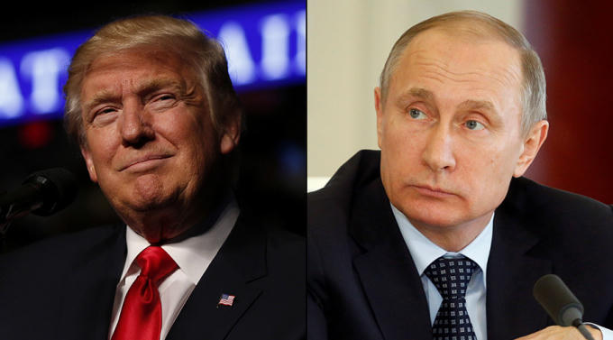 Tổng thống đắc cử Donald Trump và Tổng thống Nga Vladimir Putin. (Ảnh: Reuters)