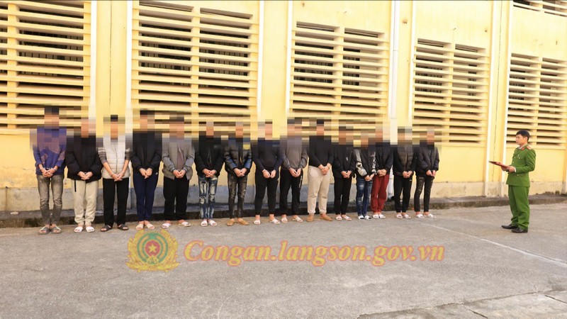 Nhóm đối tượng có hành vi gây rối trật tự công cộng tại cơ quan Công an.