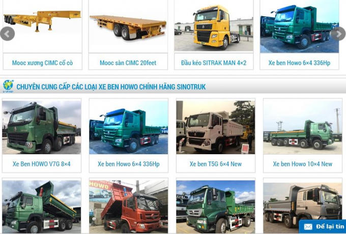 Hình ảnh quảng cáo xe tải nhập khẩu từ Trung Quốc