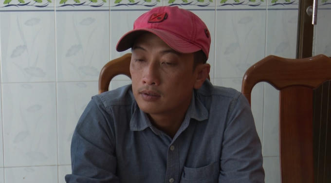 Tài xế Dũng tại cơ quan công an (Ảnh: Anh Tuấn)