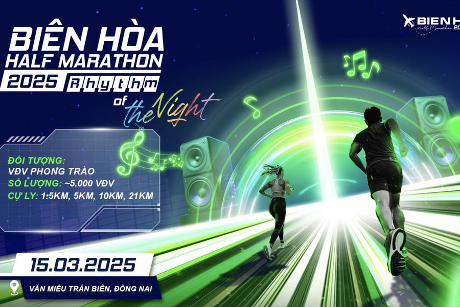 Biên Hòa Half Marathon 2025 – Rhythm of The Night sẽ diễn ra vào tối nay