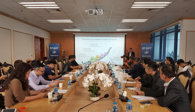 Ông Phạm Dũng Nam - Giám đốc văn phòng đề án 844, Bộ Khoa học và Công nghệ thuyết trình tại buổi lễ ra mắt.