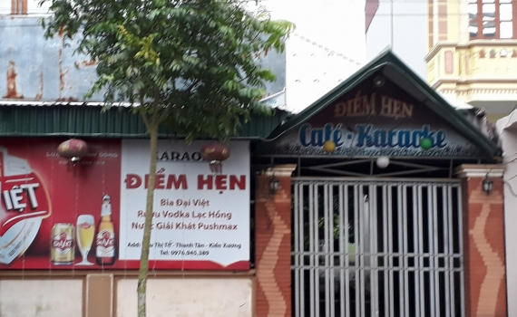 Quán karaoke Điểm Hẹn - nơi xảy ra vụ việc.