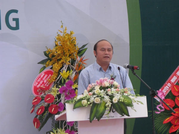 Ông Nguyễn Văn Linh - Chủ tịch UBND tỉnh Bắc Giang phát biểu tại buổi Lễ khởi công sân Golf.