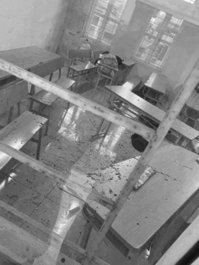 Hiện trường lớp học nơi xảy ra sự việc