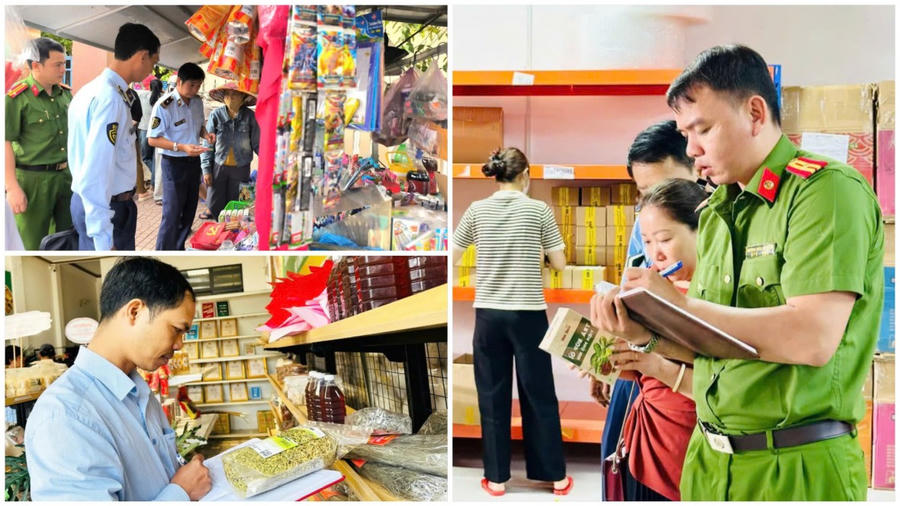 Lực lượng chức năng tỉnh Gia Lai đồng loạt ra quân, siết chặt công tác kiểm tra, kiểm soát thị trường hàng hóa dịp Tết Nguyên đán Bính Ngọ 2026. (Ảnh: Ban chỉ đạo 389 tỉnh Gia Lai)