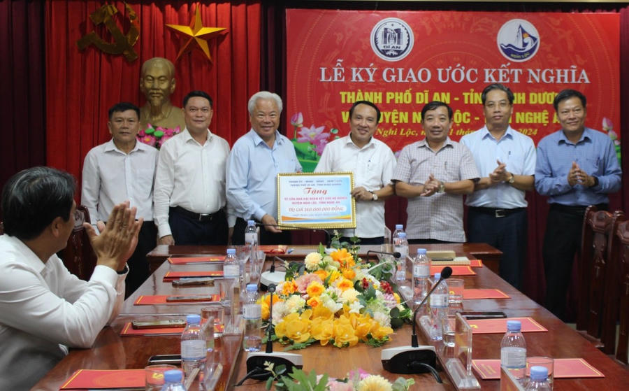 Hoạt động ý nghĩa của TP Dĩ An đối với nhân dân huyện Nghi Lộc.