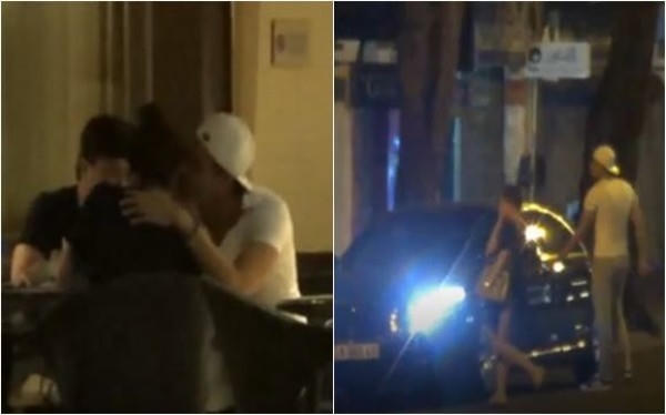 Vĩnh Thụy đưa đón Hoàng Thùy Linh và còn hôn lên má cô giữa quán cafe. Ảnh: internet.