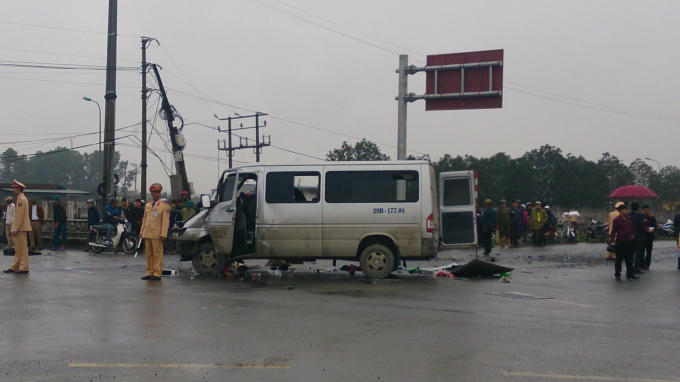 Hiện trường vụ tai nạn thương tâm.