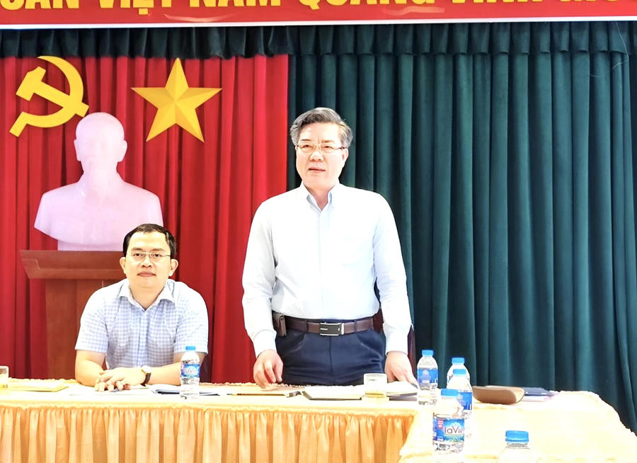 Bí thư Huyện ủy Long Thành Dưỡng Minh Dũng phát biểu (ảnh TTĐT Long Thành)