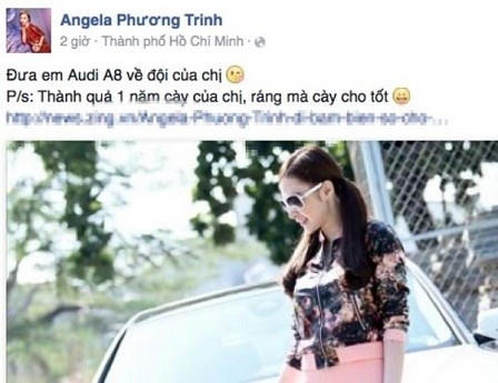 Phương Trinh từng gây xôn xao dư luận khi khoe xe tiền tỷ do mình tự mua nhưng thực tế là của đại gia góp phần lớn cổ phần.