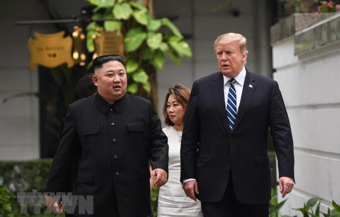 Trong cuộc trả lời câu hỏi báo chí ngắn sau cuộc họp song phương mở rộng, Chủ tịch Kim Jong-un nói rằng ông hoan nghênh nếu Mỹ mở một văn phòng đại diện ở Bình Nhưỡng. (Ảnh: TTXVN)