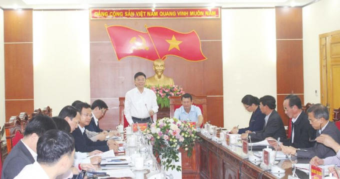 Bộ trưởng Lê Thành Long làm việc với Thường trực Tỉnh ủy Lào Cai.