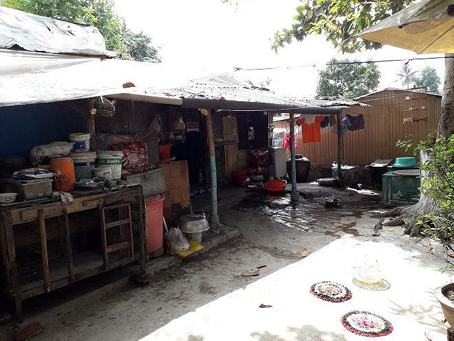 Các nhà dân dựng tạm bợ, nhếch nhác trên di tích Thượng thành.