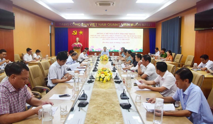 Phó Bí thư thường trực Tỉnh ủy, Chủ tịch HĐND tỉnh An Giang Nguyễn Thanh Nhàn đã chủ trì buổi làm việc.