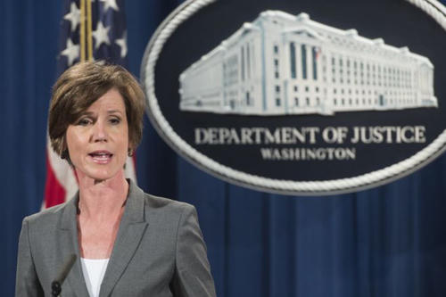 Quyền Bộ trưởng Tư pháp Mỹ Sally Yates. Ảnh: AFP