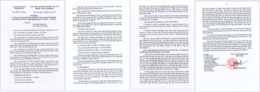 Tờ trình của UBND tỉnh Bắc Kạn gửi Thủ tướng Chính phủ và Bộ xây dựng.