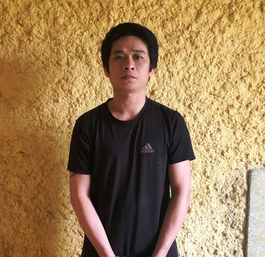Đối tượng Nguyễn Đức Dương tại cơ quan Công an