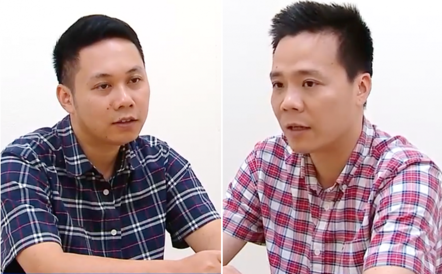 Đối tượng cầm đầu là Nguyễn Năng Mạnh (phải) và Khúc Minh Vũ