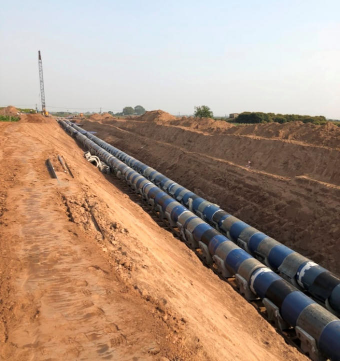 Sau khi hạ chìm thất bại, hai đường ống được đưa lên bờ và bỏ không cho đến nay.