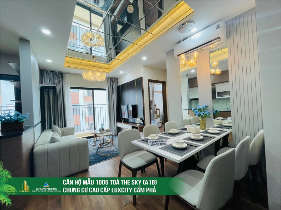 Căn hộ mẫu 3PN tại tòa The Sky (A1B) Luxcity Cẩm Phả.
