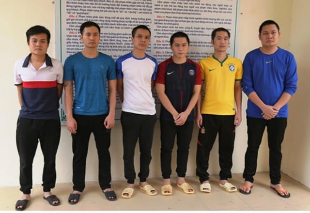 Các đối tượng tại cơ quan điều tra.