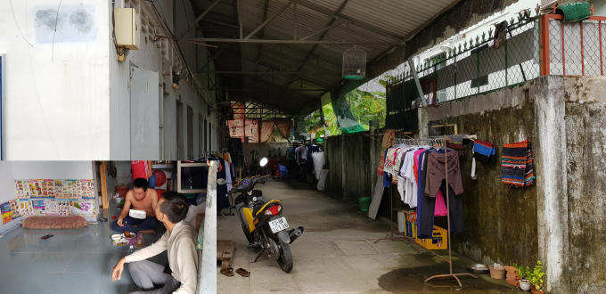 Phòng thuê chật hẹp của công nhân Công ty G.Đ, nơi đây chỗ  ăn làm chỗ ngủ và cũng là nơi tiếp khách.