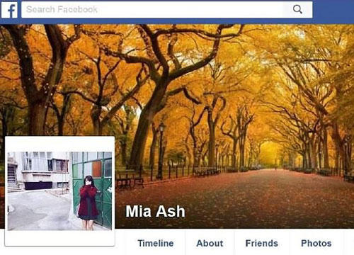 Trang Facebook của nhân vật tự xưng là Mia Ash Ảnh: DAILY MAIL