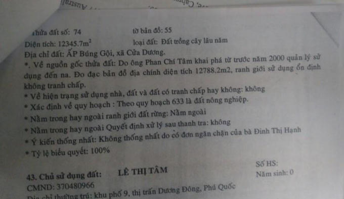 Kết quả, hội đồng không thống nhất xét duyệt hồ sơ ông Tâm.