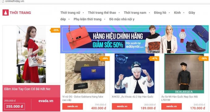 Trang web chính thức của Ngày mua sắm trực tuyến Việt Nam 2015, nhiều sản phẩm giảm giá 50%.