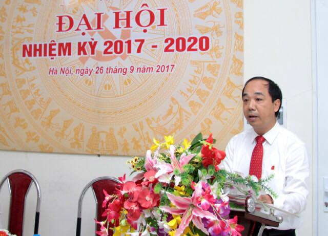 Ông Nguyễn Mạnh Hưng, Tổng Biên tập, Bí thư Chi bộ Báo Tuổi trẻ Thủ đô phát biểu tại Đại hội.