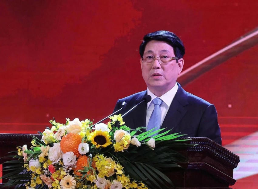 Chủ tịch nước Lương Cường phát biểu tại lễ kỷ niệm.