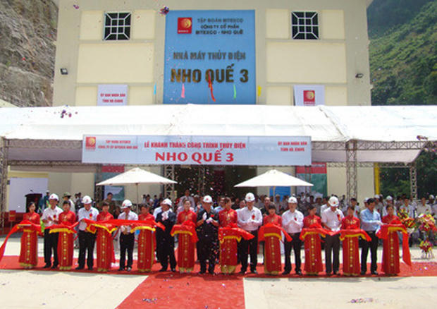 Lễ khánh thành nhà máy thủy điện Nho Quế 3 diễn ra hết sức hoành tráng và có sự góp mặt của nhiều lãnh đạo tỉnh Hà Giang. Ảnh Bitexco