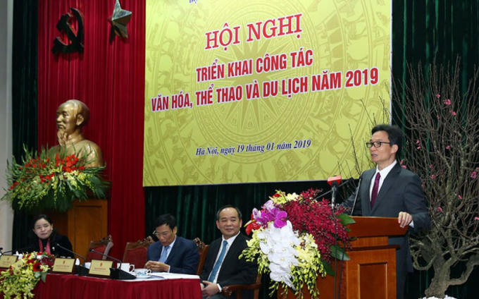Phó Thủ tướng Vũ Đức Đam dự hội nghị triển khai nhiệm vụ năm 2019 của Bộ Văn hóa, Thể thao và Du lịch (VHTTDL).