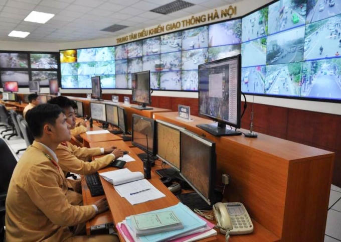 Trung tâm chỉ huy điều khiển giao thông TP Hà Nội. Ảnh: Khánh Trần