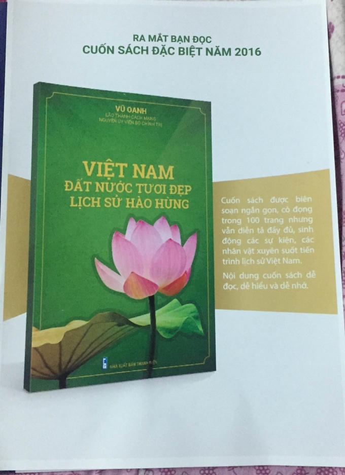 "Việt Nam đất nước tươi đẹp lịch sử hào hùng" do NXB Thanh Niên phát hành.
